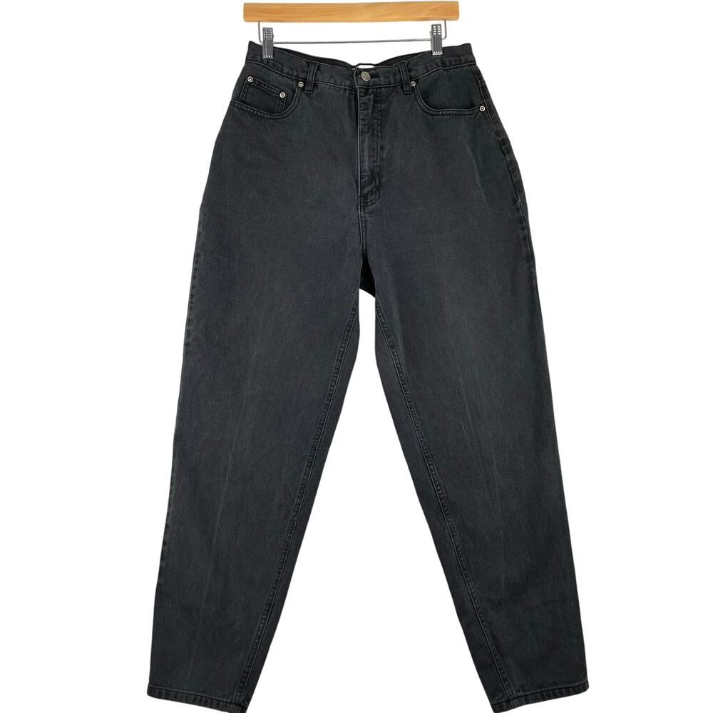Vtg Basic Editions Black Barrell Jeans Womens 29x29 100% Cotton Grunge Indie Mom